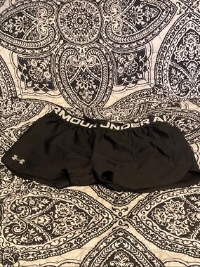Under Armour Black Elastic-Waist Athletic Shorts